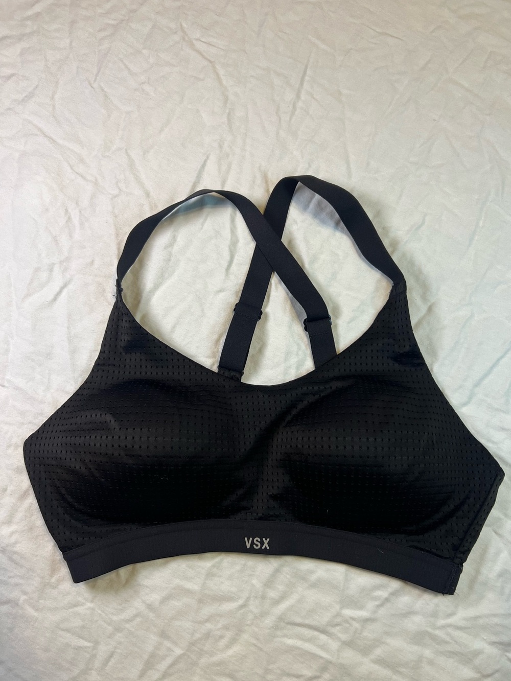 Victoria's Secret Black VSX Perforated Crossback Sports Bra